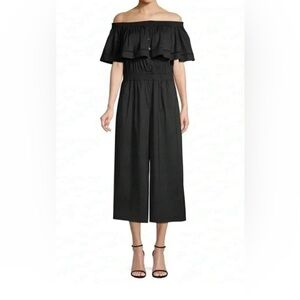 Donna Karan black off the shoulder jumpsuit, size Medium